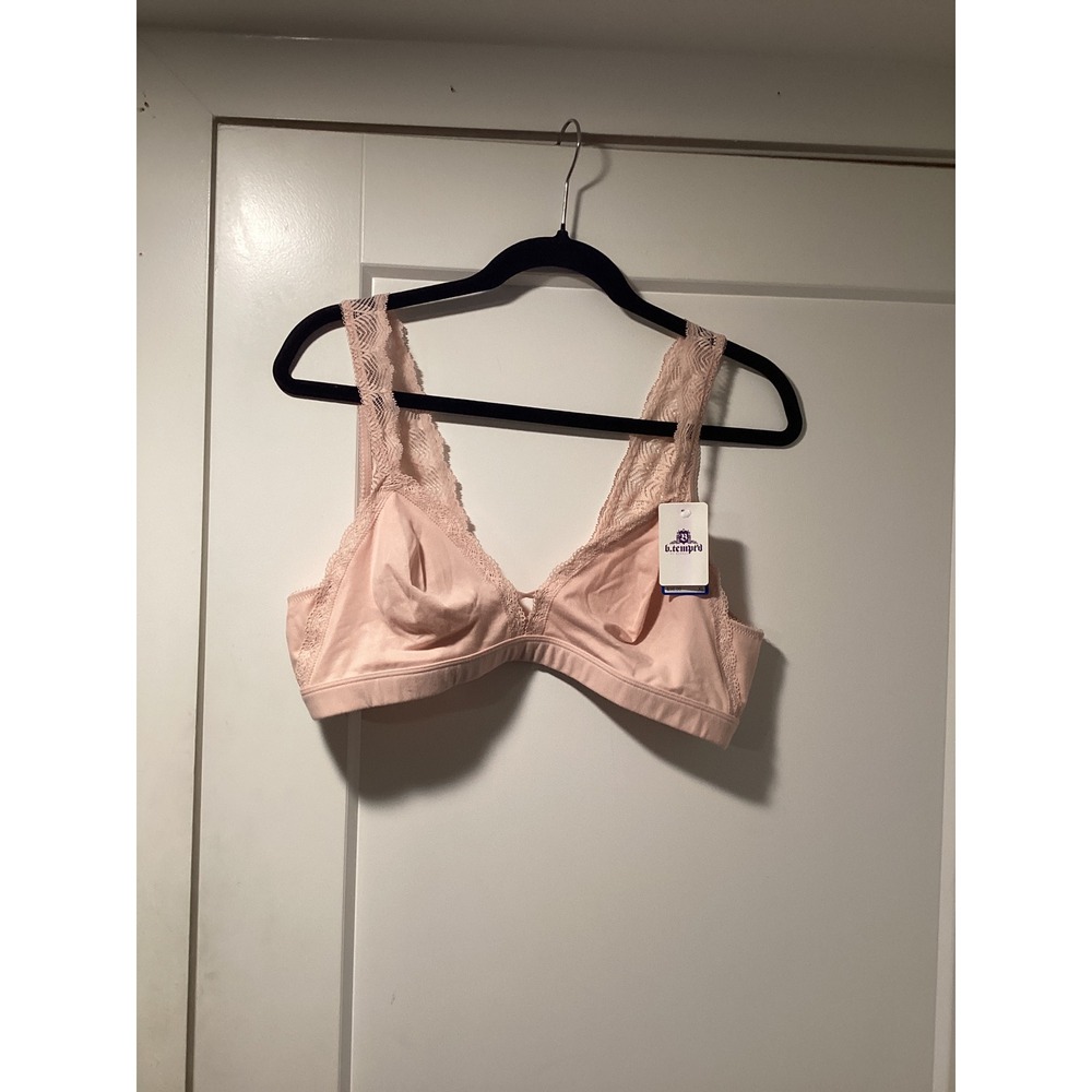 b.tempt'd Wacoal Lace Encounter Bralette Pink Wireless 910214 XL